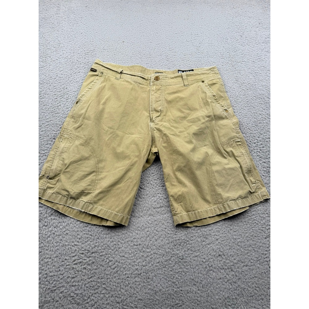 Kuhl Cargo Shorts Mens 36 Khaki Solid Vintage Patina Dye Utility Hiking
